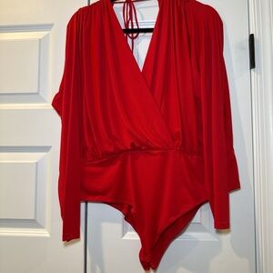 H&M Red Long Sleeve Bodysuit